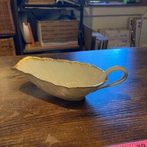Vintage Lenox porcelain cabbage design gravy boat